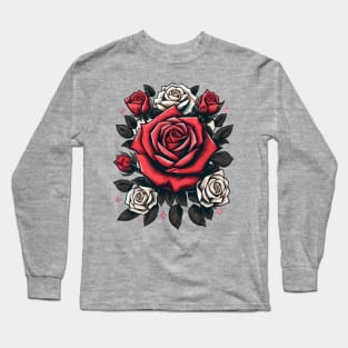 Beautiful Rose Flowers T-shirt . Long Sleeve T-Shirt